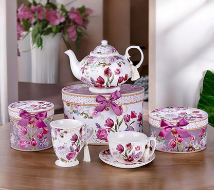 STP GOODS Bone China Tea/Coffee Cup and Saucer in Gift Box Fine Bone China - Image 9