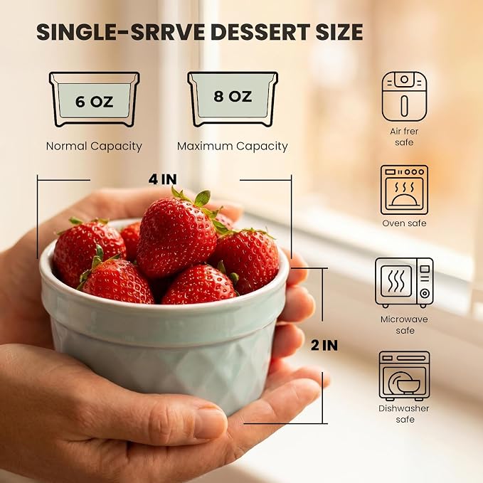 8 oz Ramekins, Suitable for Use in the Oven and Dishwasher | The stackable - Image 3