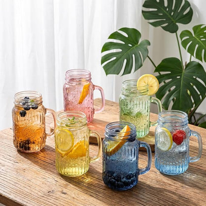 SUT 16 oz Colored Glass Mason Jar Mugs - Image 4