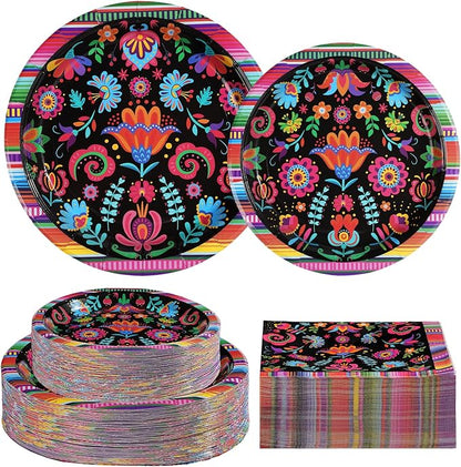 Grencian 200Pcs Mexican Fiesta Party Decorations, Serves 50 | Colorful Mexico by Grencian