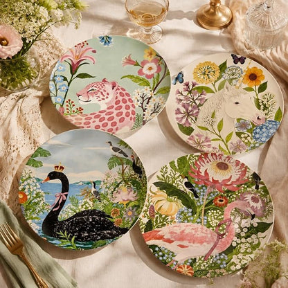 11 Inch Dinner Plates Set of 4, Ceramic Large Kitchen Plates | Ideal - Image 8