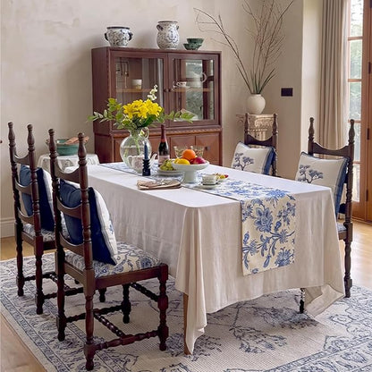 Blue Table Runner Cotton Polyester, 12x108 Inch - Image 5