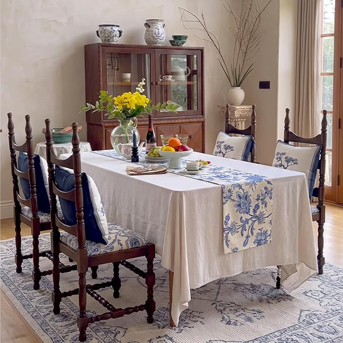 Blue Table Runner Cotton Polyester 12x144 Inch - Image 5