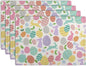 Easter Eggs Bunny Floral Placemats Set of 4 Watercolor Egg Floral Place Mat 12x18 Inch Seasonal Spring Colorful Washable Linen Table Mats for Party Kitchen Dining Outdoor Indoor Decor
