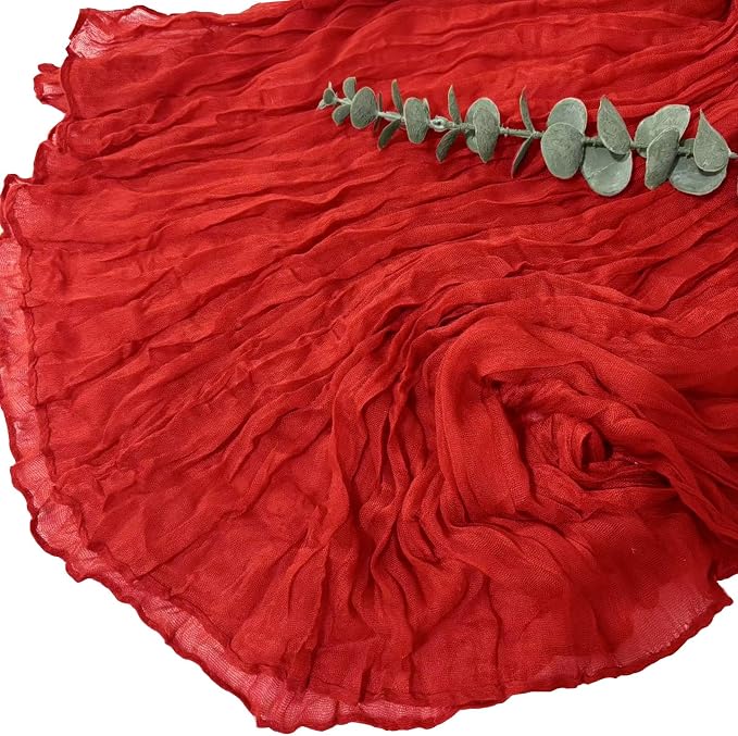 3Pack Red Cheesecloth Table Runner 17x108 inch Red Table Runners | Sheer Cheese - Image 5