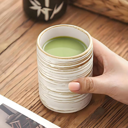 4 Pack Japanese Tea Cup, 10 Oz | Handleless Cup Set - Image 5