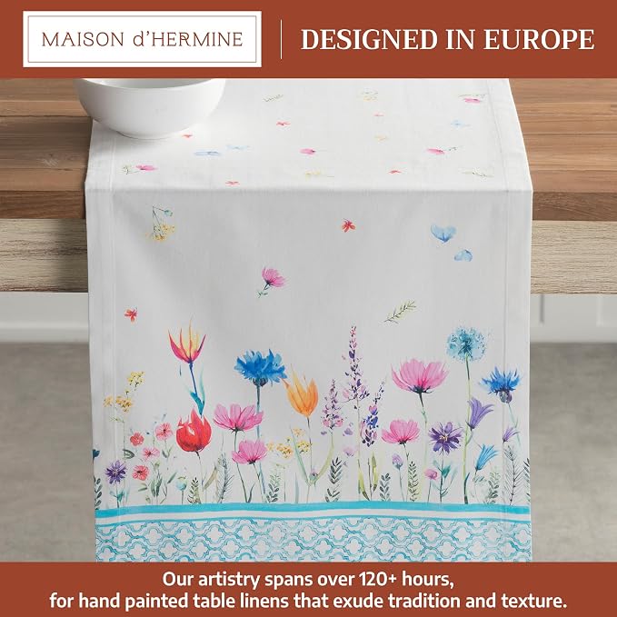 Maison d' Hermine Table Runner 100% Cotton 14.50" x 108" | Table Runners 108 - Image 2