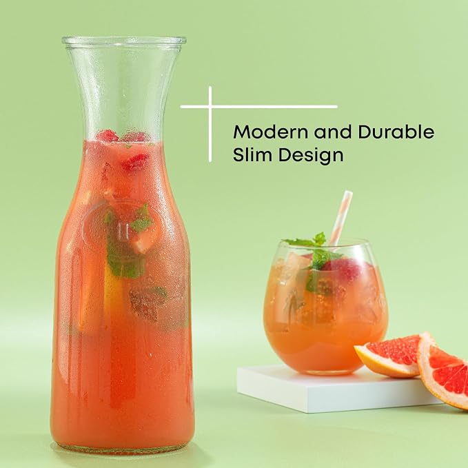 JoyJolt Glass Carafe with Lid, Iced Tea, Milk – Dishwasher Safe Beverage Drink - Image 6