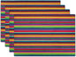 Mexican Placemats Set of 4 - Colorful Stripes Place Mats 12x18 Fiesta Tablemats Table Mats for Party Kitchen Dining