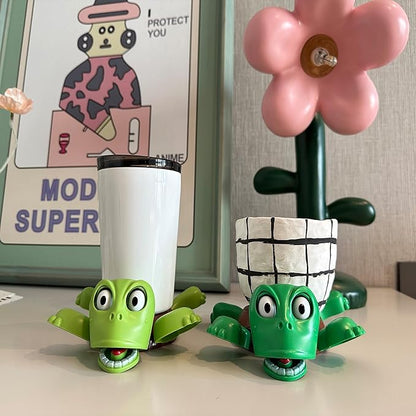 XYG® Turtle Coaster, Turtle Cup Holder with Funny Expression, 2 PCs Cup Holder with Liftable Limbs, Expressive Face for Turtles, Sea Tortoise Lover Gag Gifts Home Table Car Decor(2pc Light Green)