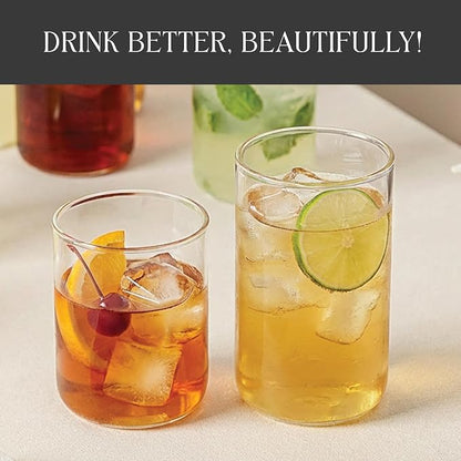 Stone Lain Celina Drinking Glasses Set of 8 – 4 Tall 16.9 oz & 4 Short 12 oz - Image 3