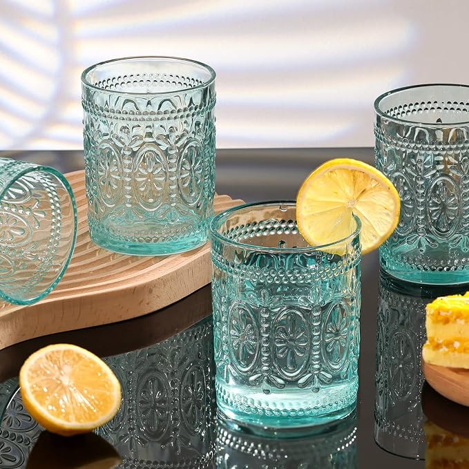Darlion Vintage Glassware, 10oz Green Glass Cups | Food Grade Glass, Lead-Free - Image 5