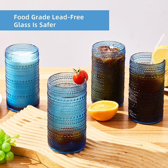16oz Hobnail Drinking Glasses, juice and bar use - Image 3
