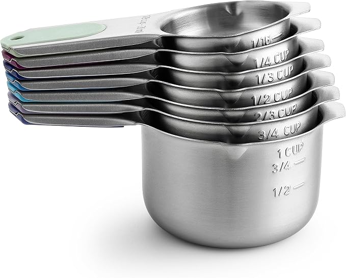 Spring Chef Magnetic Stainless Steel Measuring Cups Set of 7, Winter Frost | - Image 8