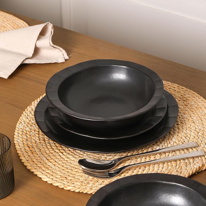 Stone Lain Oasis Stoneware Bowl Dish Set, 4-Piece Pasta Bowls - Image 6