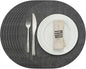 Myir JUN Round Placemats Dual Sided, Faux Leather Place Mats Set of 4 Indoor Placemats for Dining Table Outdoor Placemats Non-Slip Washable Table Mats (Set of 8, Gray)