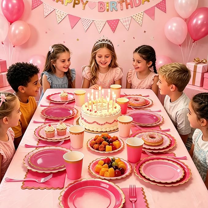Pink Plates and Napkins Party Supplies - Image 6