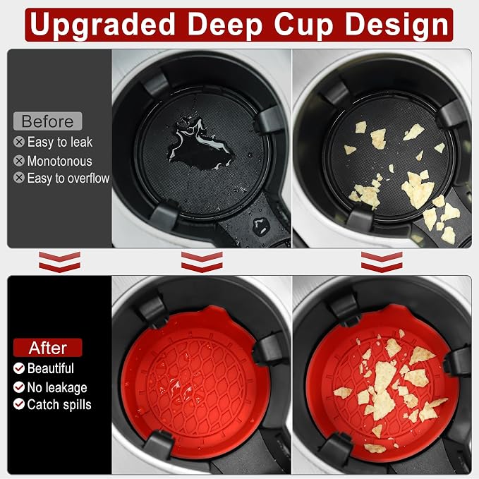 Car Cup Holder Coaster, Silicone Cup Holder Insert, Universal Non-Slip Cup - Image 2