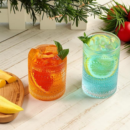 Hobnail Drinking Glasses Set of 12, Vintage Drinking Glasses, 12 oz Highball - Image 5