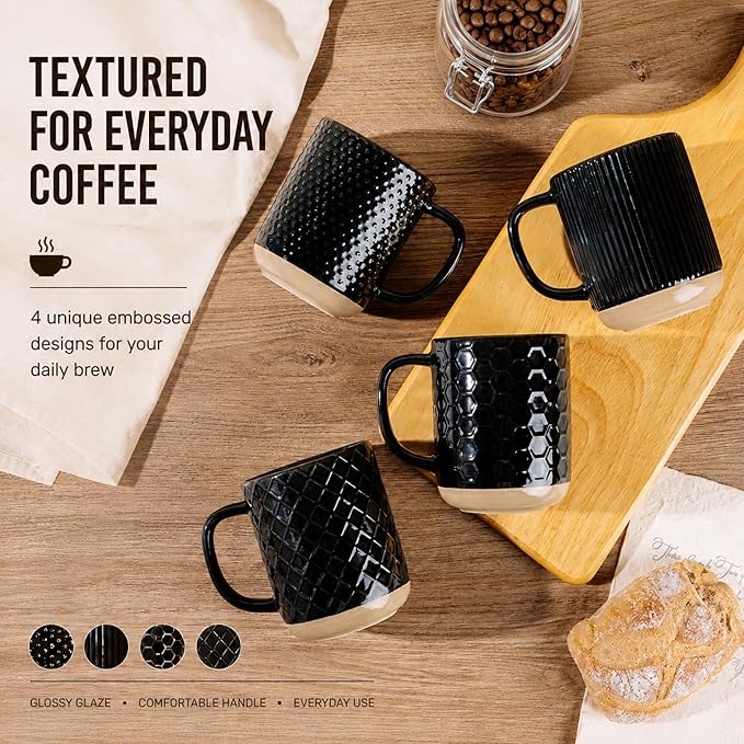 GBhome Coffee Mugs Set of 6, 16 oz Black Coffee Cups - Image 4