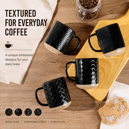 GBhome Coffee Mugs Set of 4, 16 oz Black Coffee Cups - Image 4
