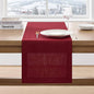 Linen Textured Border Table Runner, 14 x 48 Inch Red | Mitered Corner Design by ZEEMARTONLINE