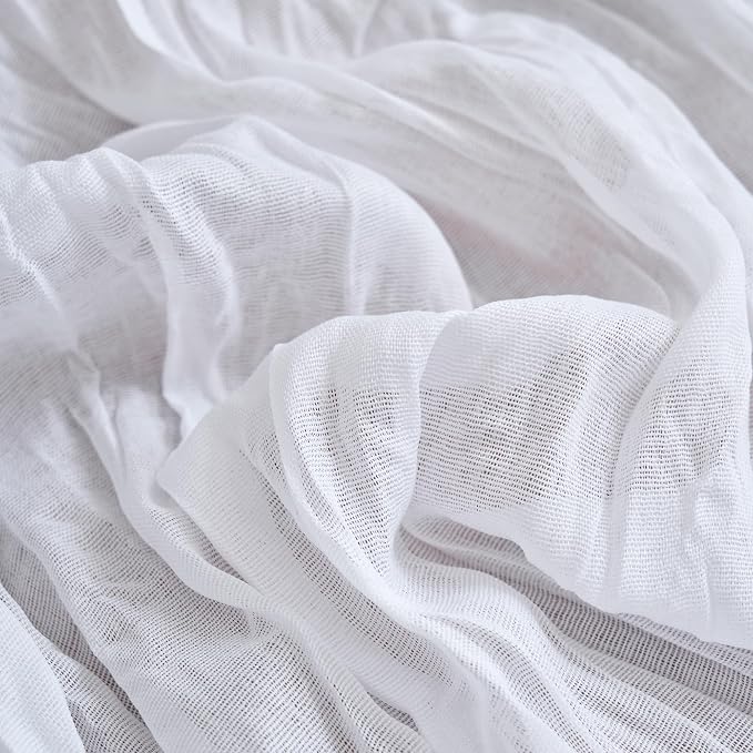 Asee'm 2pcs Cheesecloth Table Runner 120 Inches Long Ivory Boho Gauze Cheese - Image 5