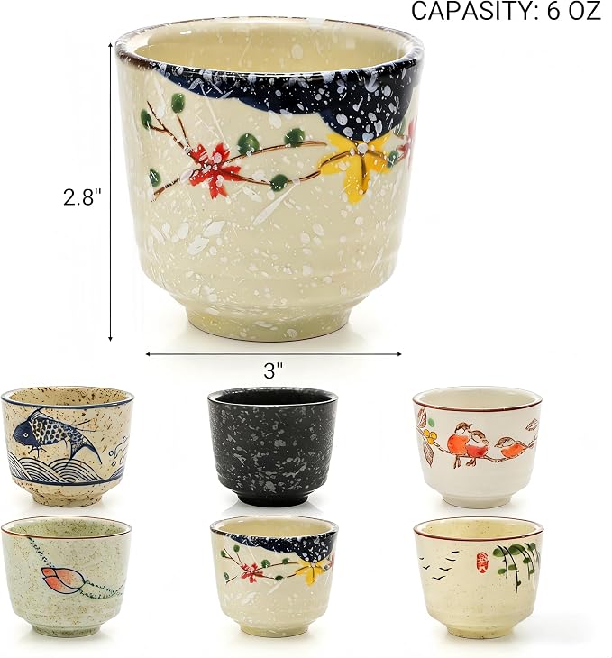 DAYUMKOU 6 Pack Japanese Tea Cup No handle - Image 2