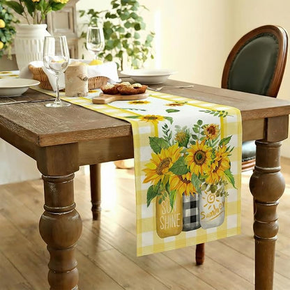 Sunflowers Summer Table Runner 13x90 Inch, Kitchen Dining Table Decoration - Image 3