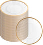 PARTY BARGAINS 13-Inch Charger Plates - 96 Pack, Clear Gold Rim, Heavy-Duty Disposable Chargers for Elegant Dining - Ideal for Weddings and Formal Events