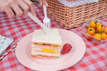 Plastic Plates Disposable 60 PCS, Heavy Duty 30 Dinner Plates 10.25" and 30 - Image 3