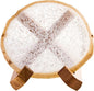 Luxury Lane Large Natural Brazilian Agate Slice Geode Rock Stone Drink Coaster with Wood Holder 4.7-5.5 inch Centerpiece Table Decoration, White