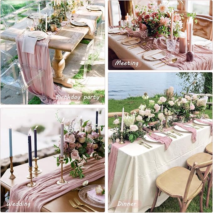 12 Pack 13Ft Cheesecloth Table Runner 35x157 Inch Boho Gauze Cheese Cloth Long - Image 7