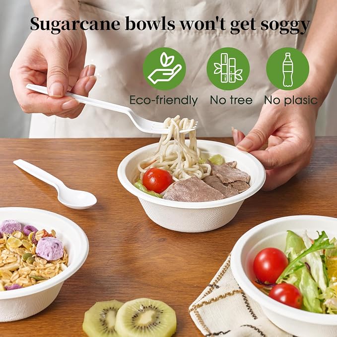 150 Pack 12 oz Compostable Paper Bowls Disposable - Image 5