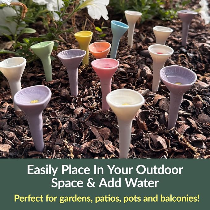 5 Pack, Bee Watering Station, 100% Handmade Porcelain, Bee and Butterfly Feeder - Image 3