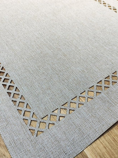 Placemats Set of 4, Set of 6 for Dining Table, Placemats with Hollow Edge Table Cloth Set, Table Mats for Dining Table 12"x18" Off-White
