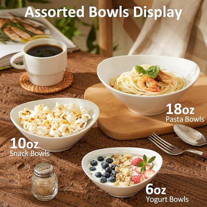 Teocera 6 Inch Ceramic Breakfast Bowls Set of 6, 10 Ounce Small Yogurt Bowls - Image 5