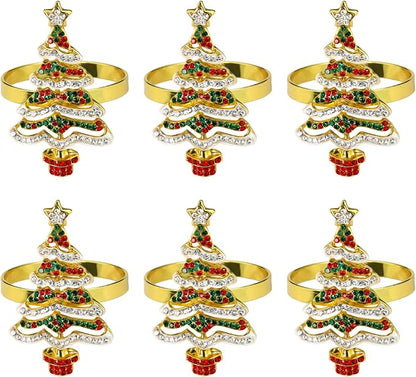 wonlex Christmas Tree Napkin Rings Set of 6 by wonlex
