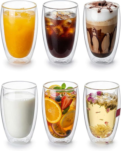 MESNEY 17 oz Double Wall Glass Coffee Mugs, Bulk Set of 48 | Insulated Double - Image 2