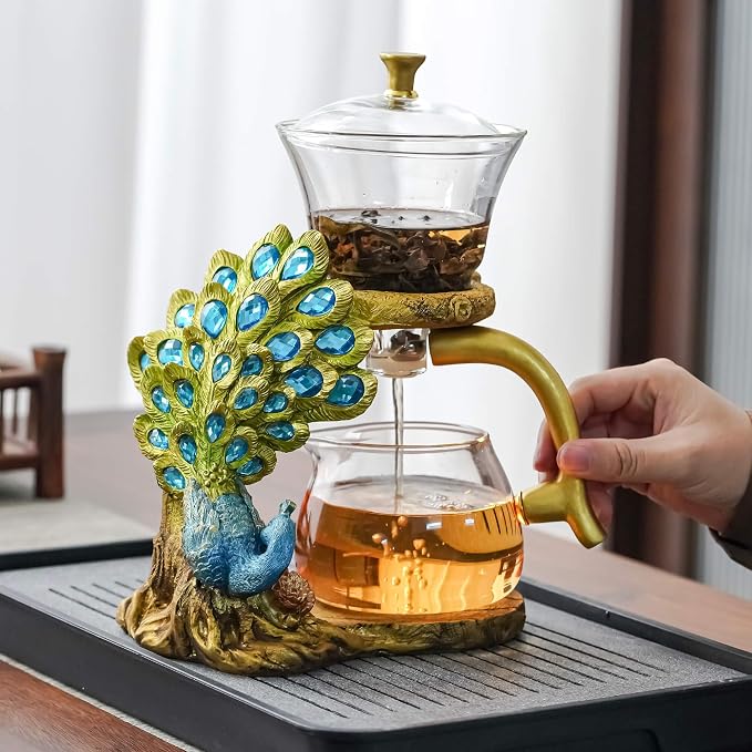 Zurucily Glass Teapot Set with Infuser Semi Automatic Tea Set Magic Teapot by zurucily