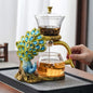 Zurucily Glass Teapot Set with Infuser Semi Automatic Tea Set Magic Teapot by zurucily