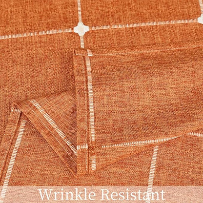 Zobesta Linen Table Cloth Square 60 x 60 Inch, Cotton Burnt Orange Linen Square Tablecloth Heavy Weight Washable Farmhouse Soft Tablecloth Outdoor, Party, Holiday, Picnic, Dining