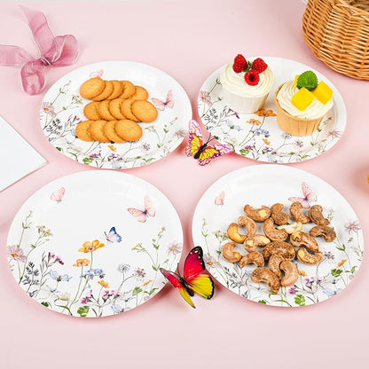 AimFun 24 Pcs Wildflower Paper Plates 9 Inch Disposable Floral Plates | - Image 5