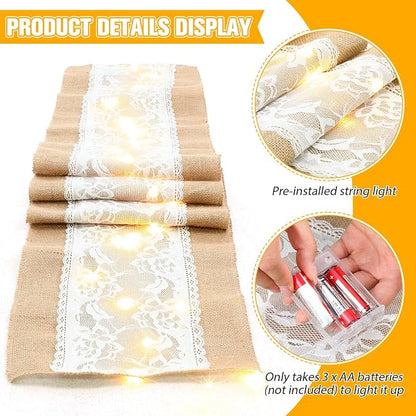 Xinnun 6 Pack Burlap Table Runner - Image 3
