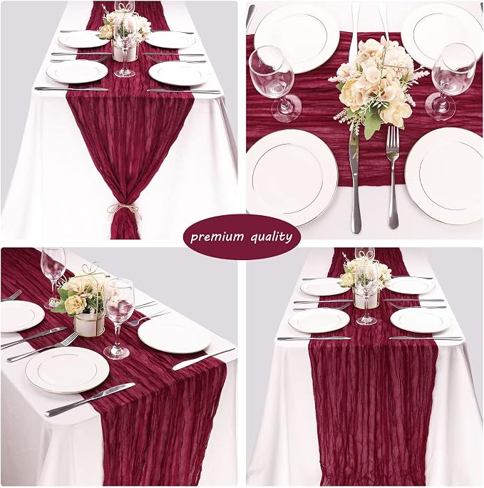 12 Pack Cheesecloth Table Runner 35x72 Inch Boho Gauze Table Runner Rustic - Image 5