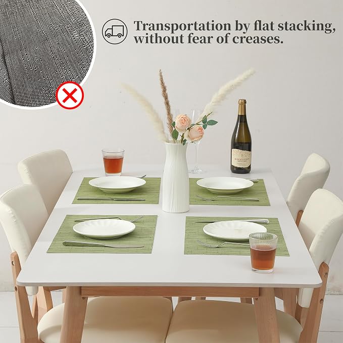 Leetaltree Pea Green Placemats Set of 4 - Image 6