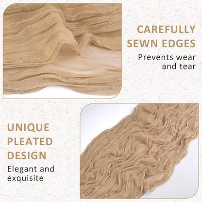 Cheesecloth Table Runner, 120 Inch 10 FT, Champagne | 1 Pack, 35x120 Inches - Image 6