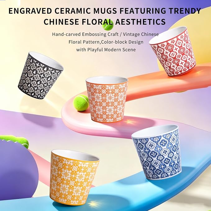 YQ&AMK 8.79oz Hand-Painted Butterfly Ceramic cups - Image 3