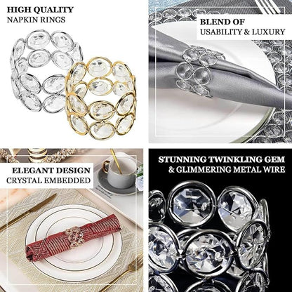 Efavormart 4PCS Bling Glass Crystal Gem Napkin Rings - Image 3