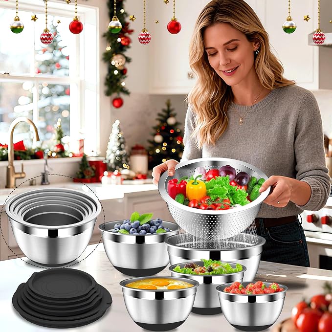 DUTZUN Kitchen Appliances, Large Mixing Bowls - Image 3